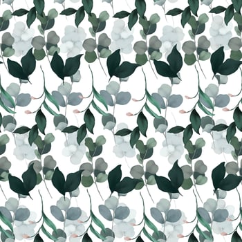 Background with a seamless watercolor pattern of lush greenery vector