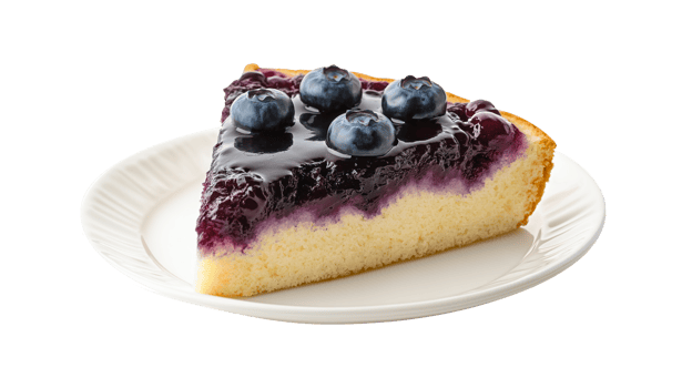 Realistic Blueberry Cheesecake Slice with Fresh Berries png