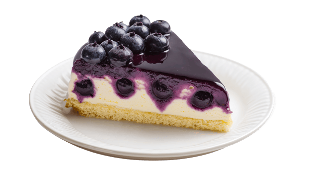 Blueberry cake closeup transparent isolated png