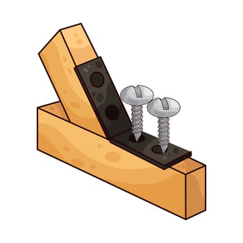 the screw is stuck in the wood vector