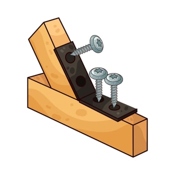 illustration of screw and wood vector