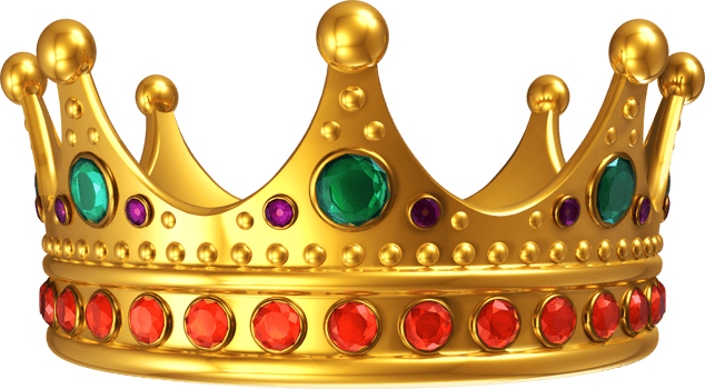 Realistic gold crown. Crowning headdress for king and queen. png