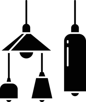 Hang Lights solid glyph illustration vector