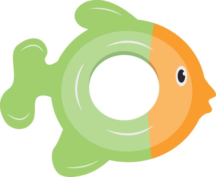 Swimming Ring Illustration with Cute Cartoon Design vector