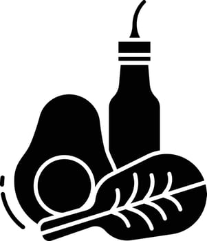 Vegan Keto solid glyph illustration vector