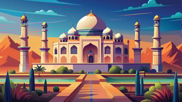 Illustration Artwork of a mosque vector