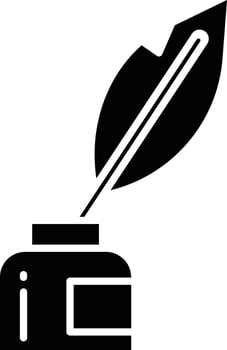 Inkwell solid glyph illustration vector