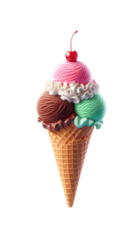 Ice cream cone with chocolate png