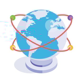 Take a look at this amazing isometric icon of global network in modern style vector