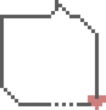 8bit retro game pixel art speech bubble balloon with heart, icon sticker memo keyword planner text box banner png
