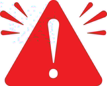 Exclamation mark sign. Caution icon. Danger and warning symbol. Attention icon isolated on white background. vector