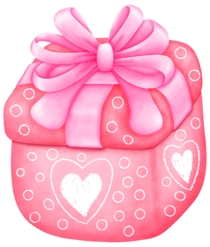 Hand-Drawn red gift box with white heart shape - Perfect for Holiday Packaging png