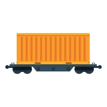 Cargo train wagon delivering goods around the world vector