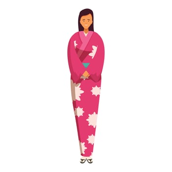Young woman wearing traditional japanese kimono is smiling vector