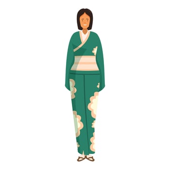 Young woman wearing traditional japanese kimono standing smiling vector