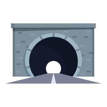 Empty road tunnel leading to the light at the end of the tunnel vector
