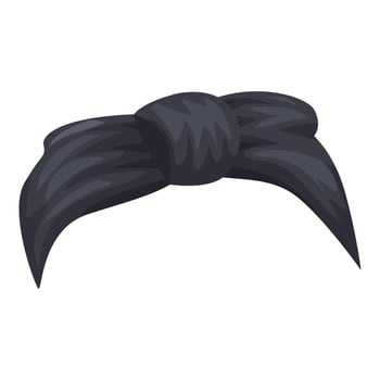 Black headband tying long hair in fashionable style vector