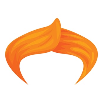 Orange hair wig forming a pompadour hairstyle vector