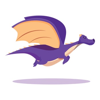 Big purple dragon flying spreading its wings vector
