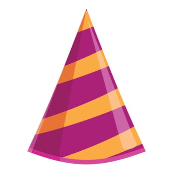 Colorful striped party hat standing on white background vector