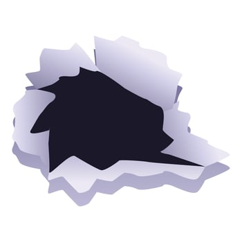 Torn paper hole creating a dark empty void vector