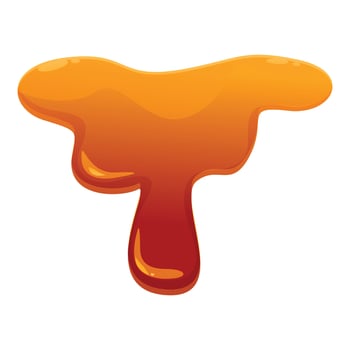 Flowing downwards caramel syrup is dripping on white background vector