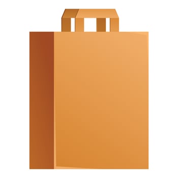 Brown paper bag standing up with handles for shopping vector