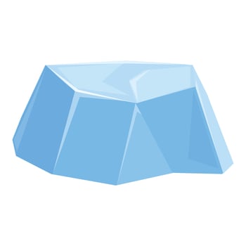 Big blue iceberg floating in cold water vector