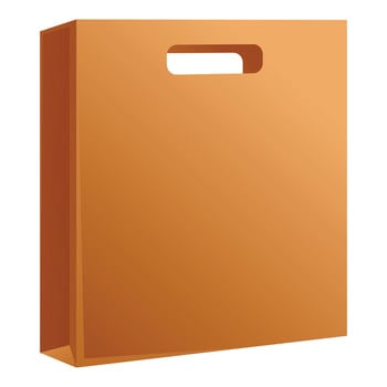 Brown paper bag with handle standing up packaging mockup vector
