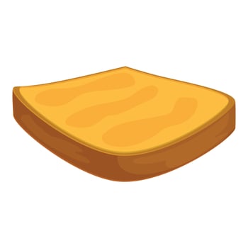 Delicious toast with butter spreading on top isolated on white background vector