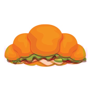 Delicious croissant filled with tasty ingredients being served for breakfast vector