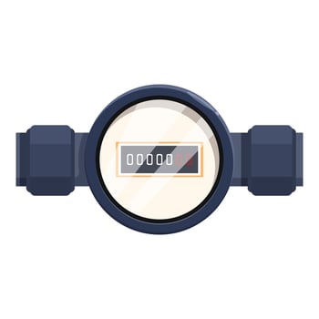 Water meter showing consumption in cubic meters vector