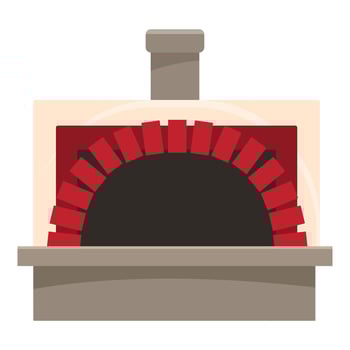 Traditional brick pizza oven baking delicious food vector