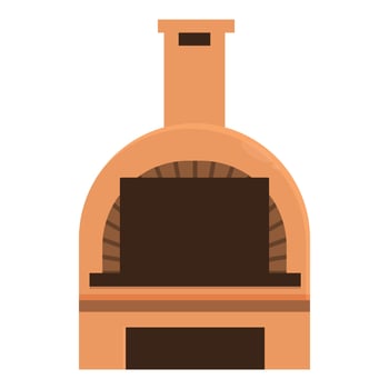Traditional brick oven burning wood for baking pizza and bread vector
