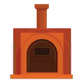 Traditional clay pizza oven with chimney for baking delicious pizzas vector