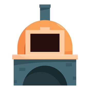 Traditional stone pizza oven baking delicious food vector