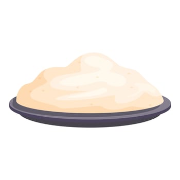 Delicious mashed potatoes lying on plate, creamy dish vector