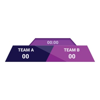 Sports scoreboard showing team a versus team b vector