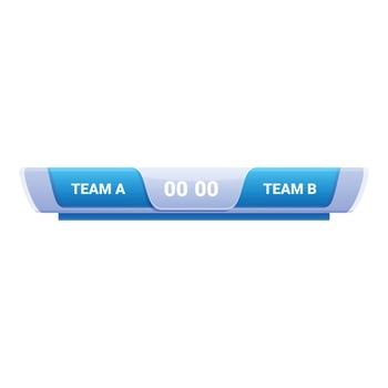 Scoreboard showing team a versus team b with timer vector