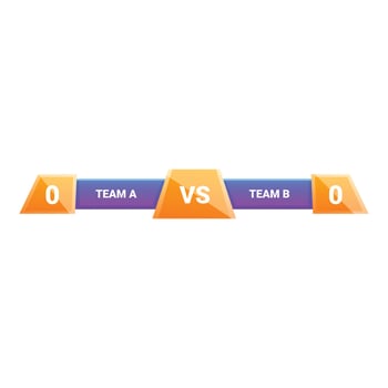 Versus screen showing team a versus team b with scoreboard vector