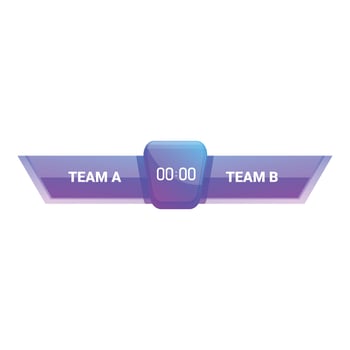 Digital clock showing zero zero score starting sporting event teams vector