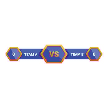 Versus screen is showing team a versus team b scoreboard for sport or e sport match vector