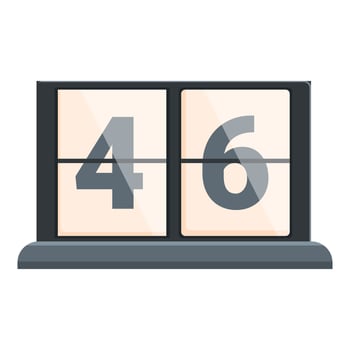 Retro flip clock showing number 46 isolated on white background vector