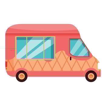 Ice cream truck serving cold refreshments on a sunny day vector