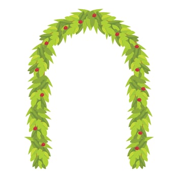 Holly archway creating festive christmas decoration for holiday season vector