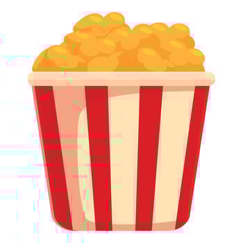 Popcorn overflowing a classic striped bucket vector