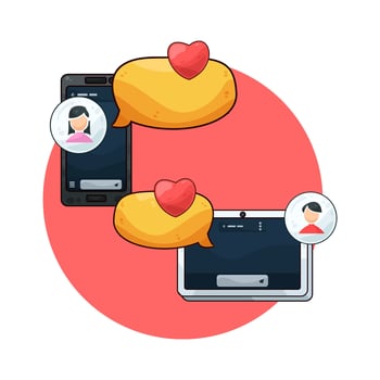 couple message illustration vector