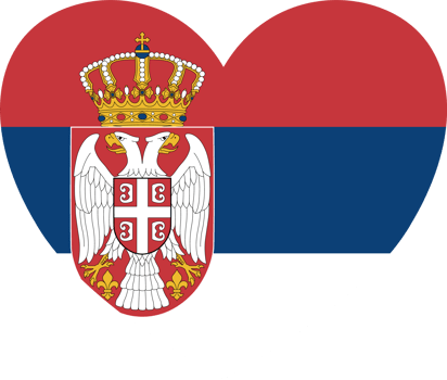Serbia flag heart shape png