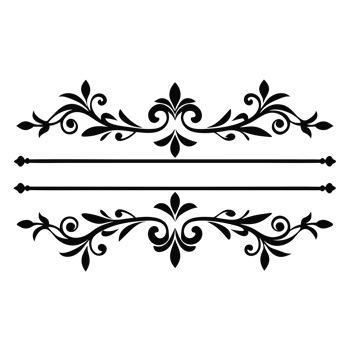 A black and white drawing of a scroll png