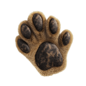 Close-Up of a Brown Bear Paw with Five Toes png